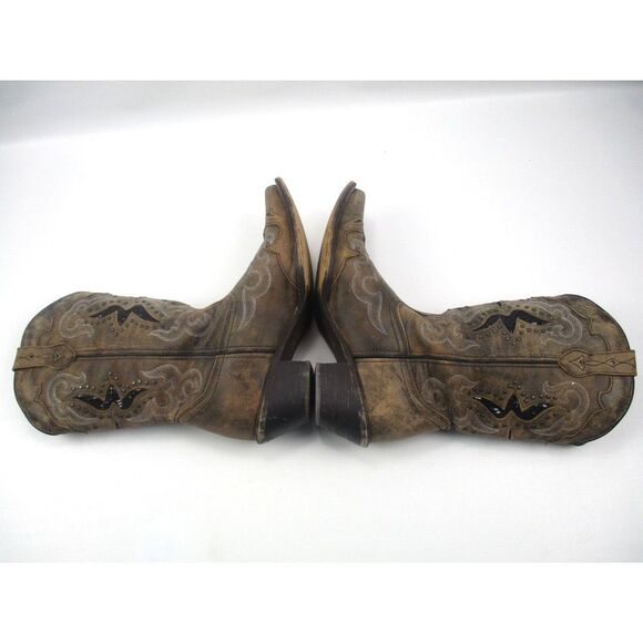 Laredo Lucretia Women's Brown Leather Pull On Western Boots Size 9.5 W  #52133 - Picture 7 of 11